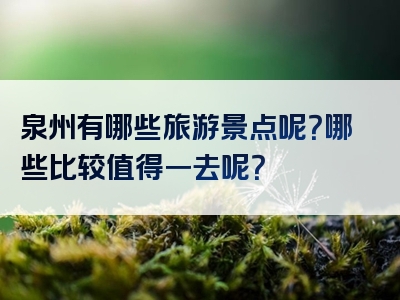 泉州有哪些旅游景点呢？哪些比较值得一去呢？