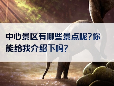 中心景区有哪些景点呢？你能给我介绍下吗？