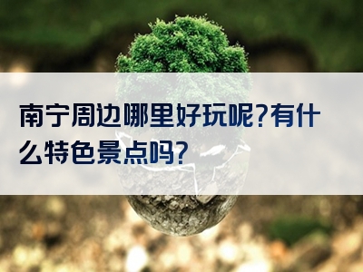 南宁周边哪里好玩呢？有什么特色景点吗？
