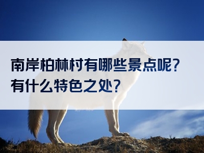 南岸柏林村有哪些景点呢？有什么特色之处？