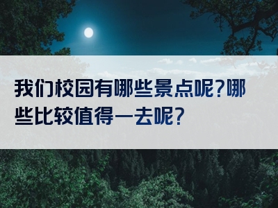 我们校园有哪些景点呢？哪些比较值得一去呢？