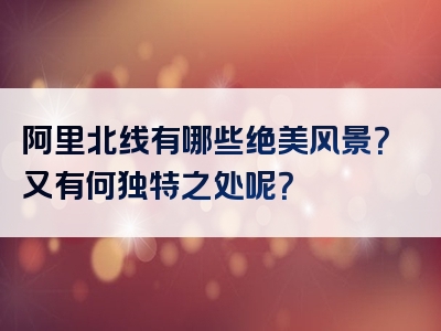 阿里北线有哪些绝美风景？又有何独特之处呢？