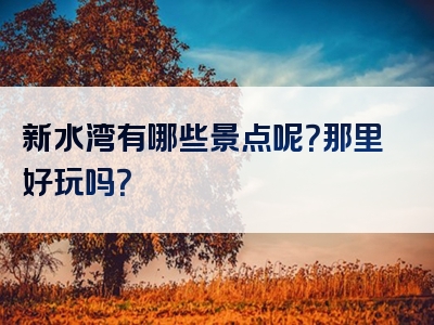 新水湾有哪些景点呢？那里好玩吗？