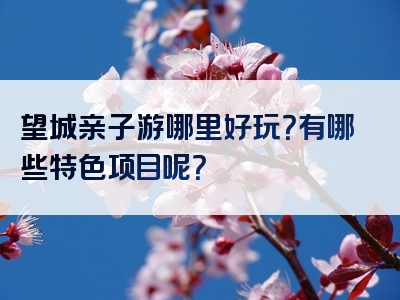 望城亲子游哪里好玩？有哪些特色项目呢？