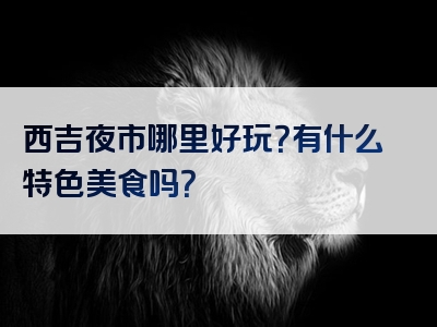 西吉夜市哪里好玩？有什么特色美食吗？