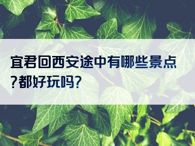 宜君回西安途中有哪些景点？都好玩吗？