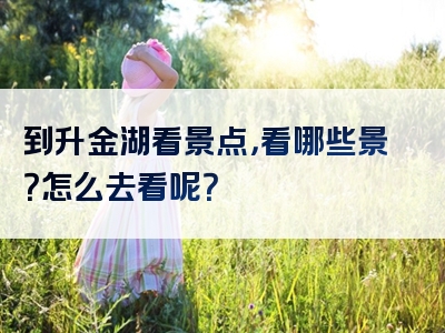 到升金湖看景点，看哪些景？怎么去看呢？