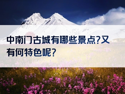 中南门古城有哪些景点？又有何特色呢？