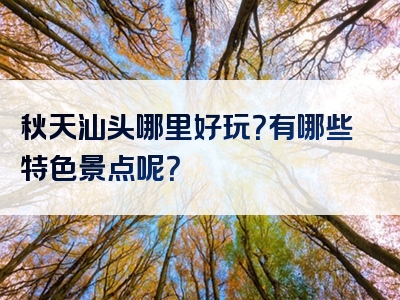 秋天汕头哪里好玩？有哪些特色景点呢？