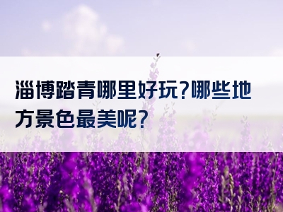 淄博踏青哪里好玩？哪些地方景色最美呢？