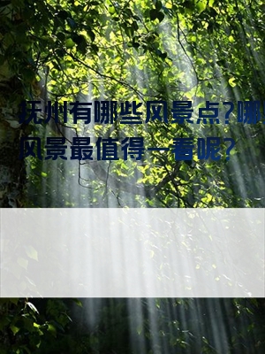 抚州有哪些风景点？哪里的风景最值得一看呢？