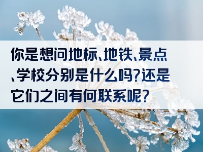 你是想问地标、地铁、景点、学校分别是什么吗？还是它们之间有何联系呢？