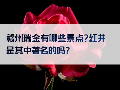 赣州瑞金有哪些景点？红井是其中著名的吗？
