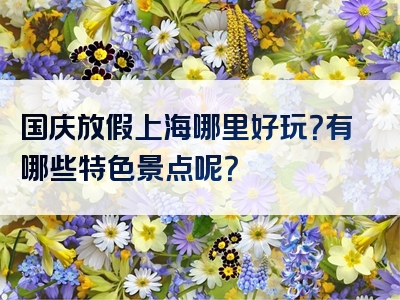 国庆放假上海哪里好玩？有哪些特色景点呢？