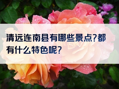 清远连南县有哪些景点？都有什么特色呢？
