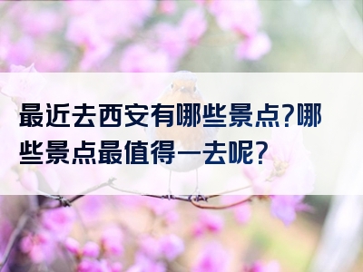 最近去西安有哪些景点？哪些景点最值得一去呢？