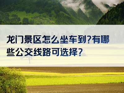 龙门景区怎么坐车到？有哪些公交线路可选择？