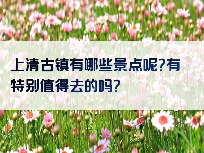 上清古镇有哪些景点呢？有特别值得去的吗？