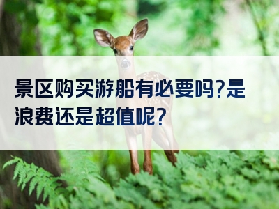 景区购买游船有必要吗？是浪费还是超值呢？