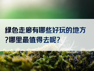 绿色走廊有哪些好玩的地方？哪里最值得去呢？