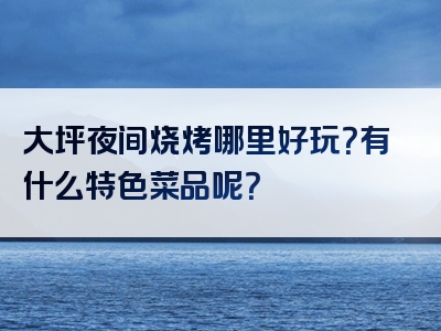 大坪夜间烧烤哪里好玩？有什么特色菜品呢？