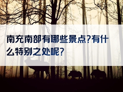 南充南部有哪些景点？有什么特别之处呢？