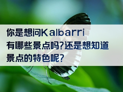 你是想问Kalbarri有哪些景点吗？还是想知道景点的特色呢？