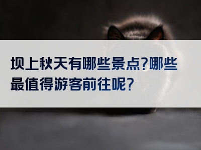 坝上秋天有哪些景点？哪些最值得游客前往呢？
