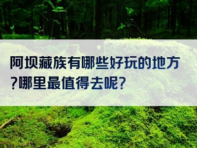 阿坝藏族有哪些好玩的地方？哪里最值得去呢？