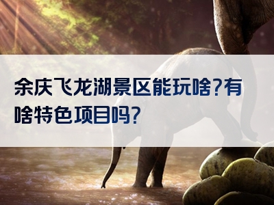 余庆飞龙湖景区能玩啥？有啥特色项目吗？
