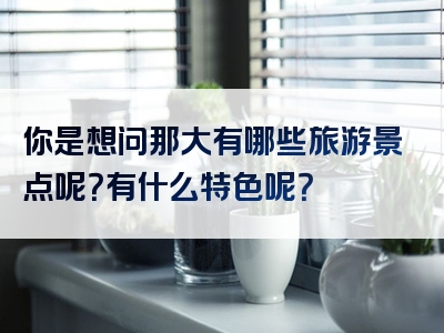 你是想问那大有哪些旅游景点呢？有什么特色呢？