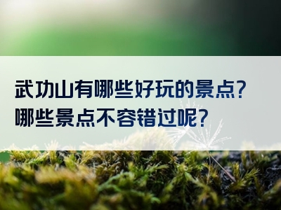 武功山有哪些好玩的景点？哪些景点不容错过呢？