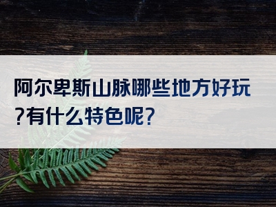 阿尔卑斯山脉哪些地方好玩？有什么特色呢？