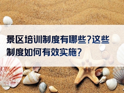 景区培训制度有哪些？这些制度如何有效实施？