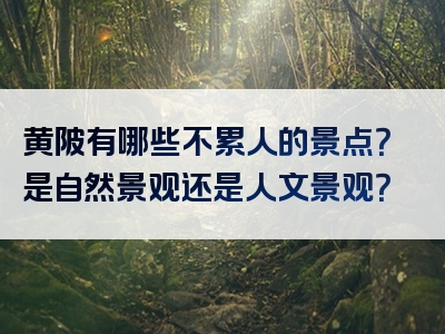 黄陂有哪些不累人的景点？是自然景观还是人文景观？