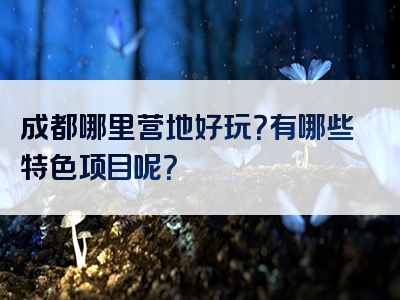 成都哪里营地好玩？有哪些特色项目呢？