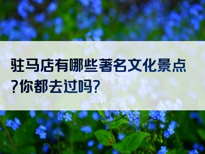 驻马店有哪些著名文化景点？你都去过吗？