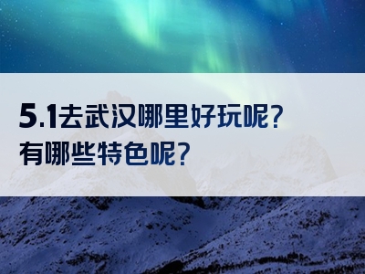 5.1去武汉哪里好玩呢？有哪些特色呢？