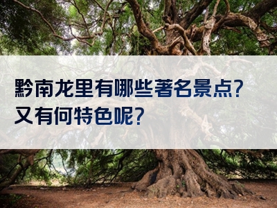 黔南龙里有哪些著名景点？又有何特色呢？