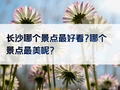 长沙哪个景点最好看？哪个景点最美呢？
