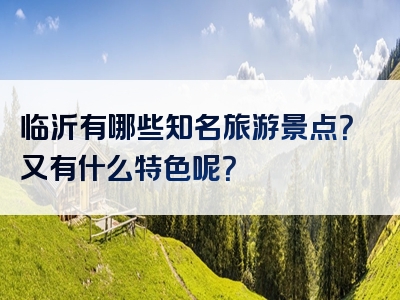 临沂有哪些知名旅游景点？又有什么特色呢？