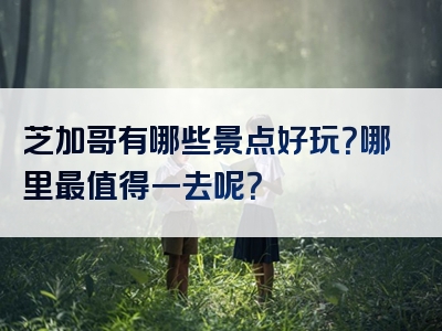 芝加哥有哪些景点好玩？哪里最值得一去呢？