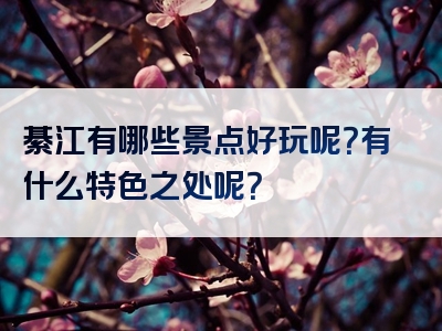 綦江有哪些景点好玩呢？有什么特色之处呢？
