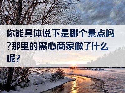 你能具体说下是哪个景点吗？那里的黑心商家做了什么呢？