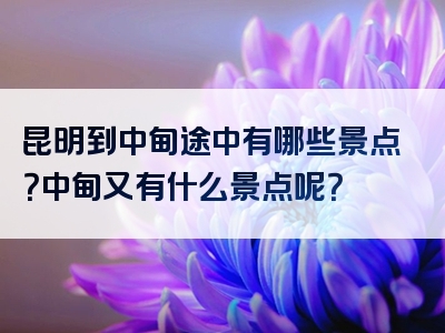 昆明到中甸途中有哪些景点？中甸又有什么景点呢？