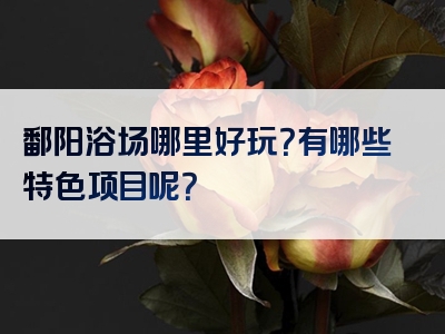 鄱阳浴场哪里好玩？有哪些特色项目呢？