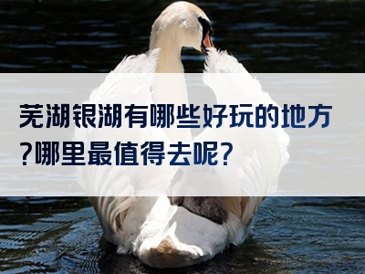 芜湖银湖有哪些好玩的地方？哪里最值得去呢？