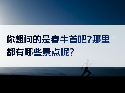 你想问的是春牛首吧？那里都有哪些景点呢？