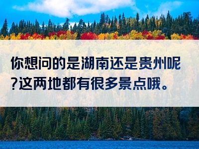 你想问的是湖南还是贵州呢？这两地都有很多景点哦。