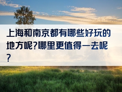 上海和南京都有哪些好玩的地方呢？哪里更值得一去呢？